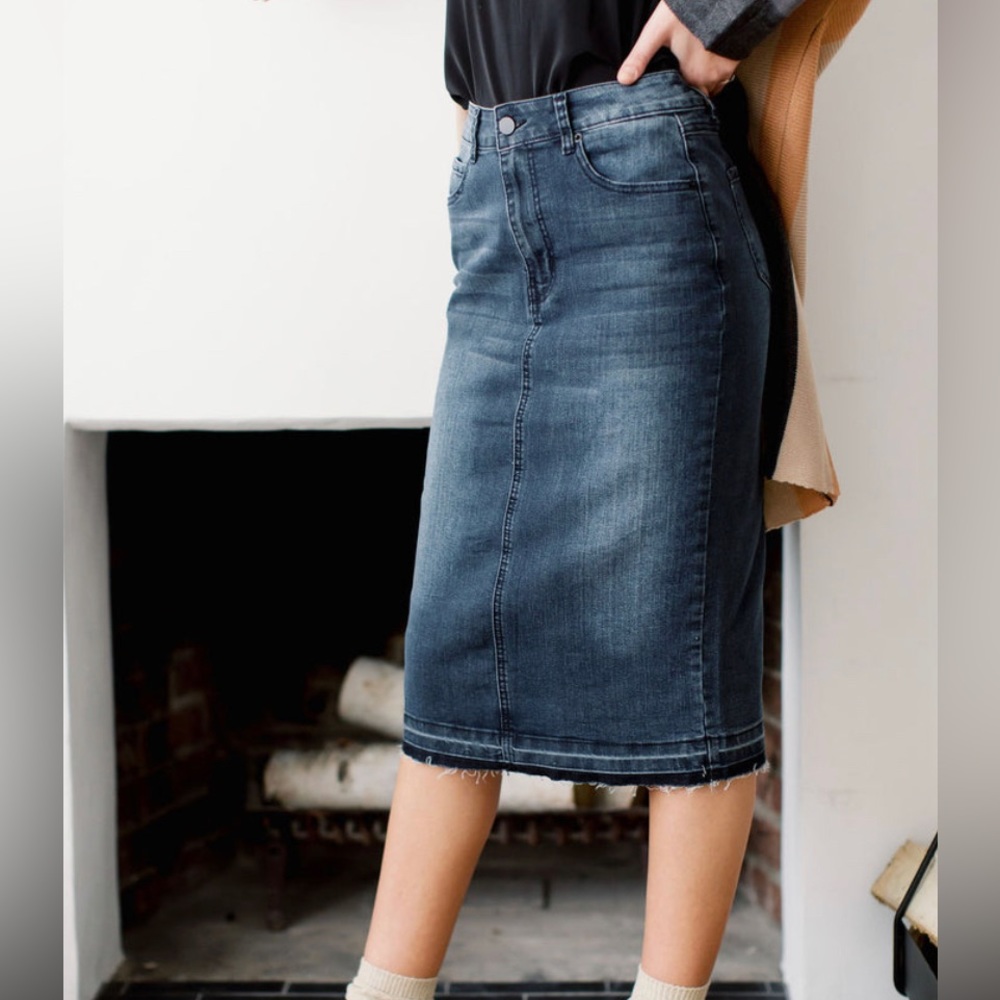 The Main Street Exchange Adeline Denim Skirt